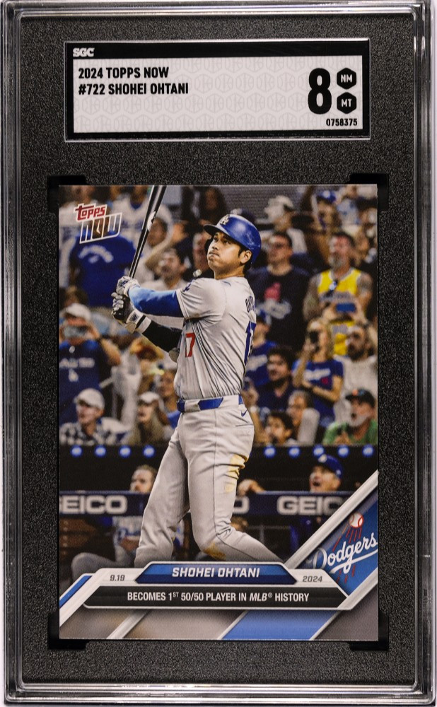 2024 SHOHEI OHTANI Topps Now #722 – 1st 50/50 Player in MLB History- SGC 8 NM MT