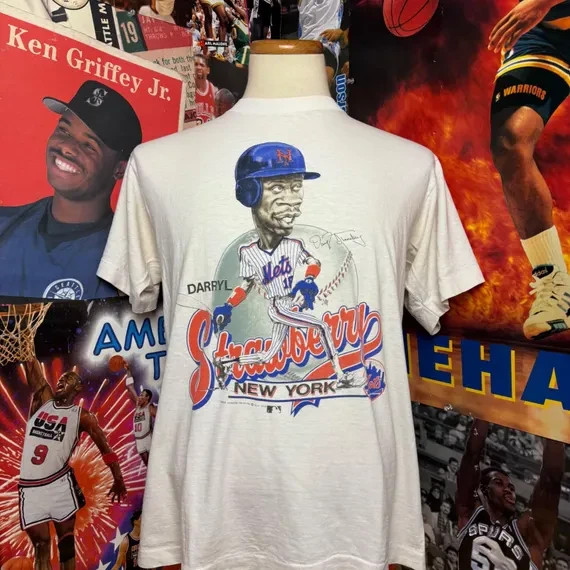Vintage 1988 Darryl Strawberry New York Mets MLB T Shirt AN62536