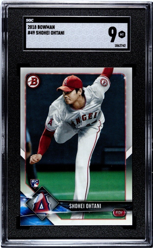 2018 Bowman Shohei Ohtani Rookie SGC 9 MINT Dodgers Angels 49 Rookie Card