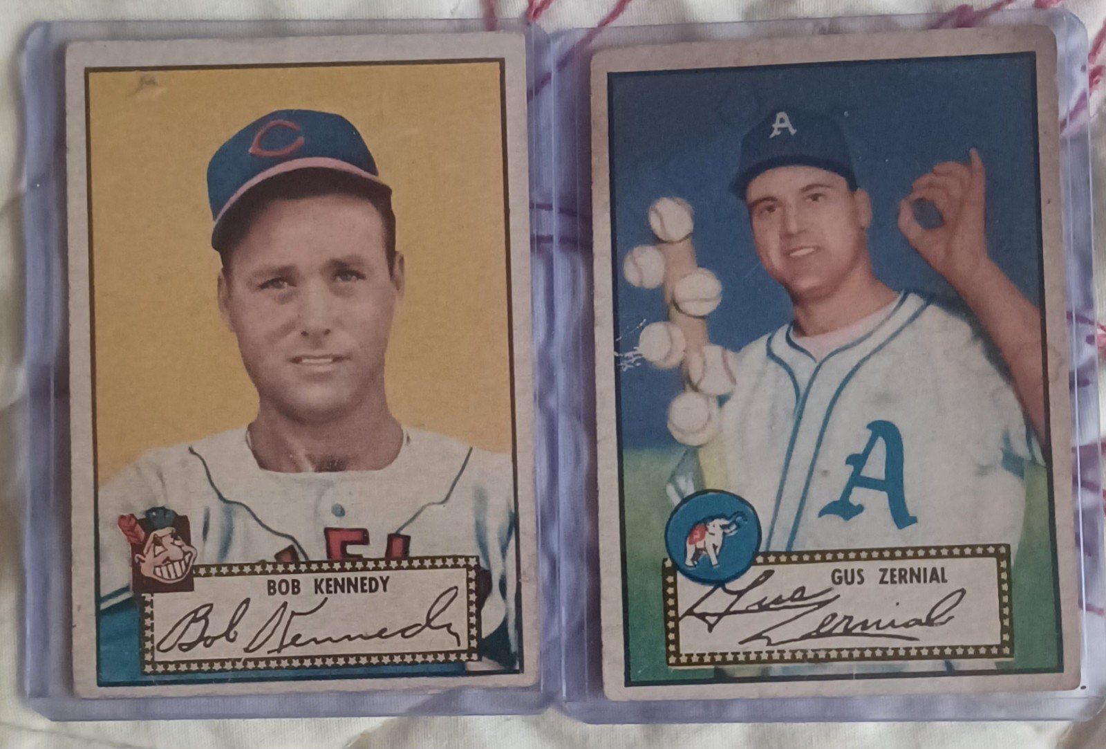 MLB Vintage Autographed Baseball Card Lot (2) Bob Kennedy Gus Zernial