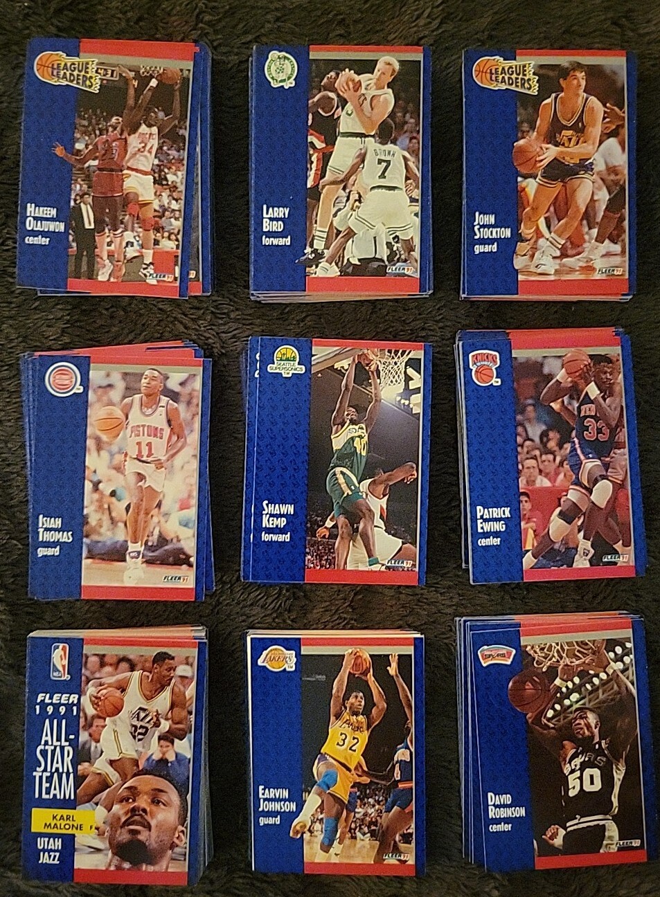 Fleer 1991 NBA Basketball Trading Cards W/Multiple HOF players Lot Of 250+ Cards