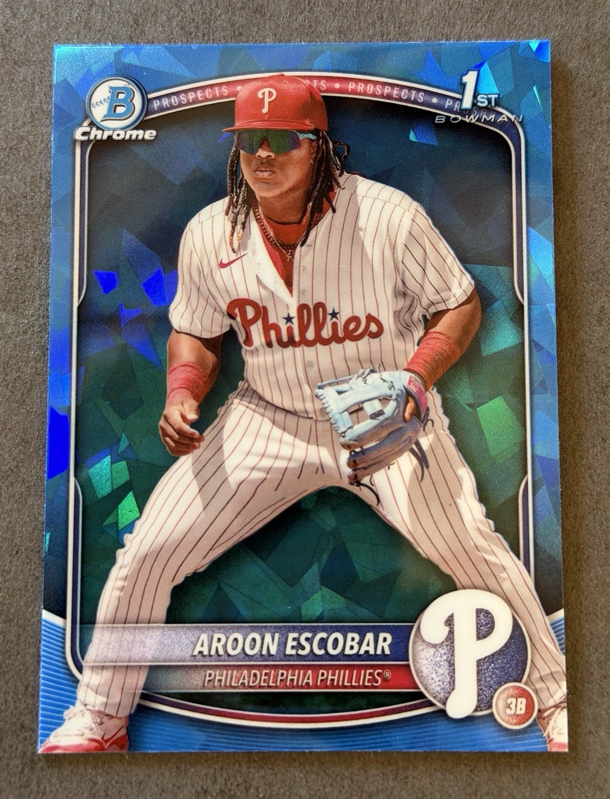 2025 Bowman Sapphire Aroon Escobar Chrome 1st Prospect #BCP-65 Phillies