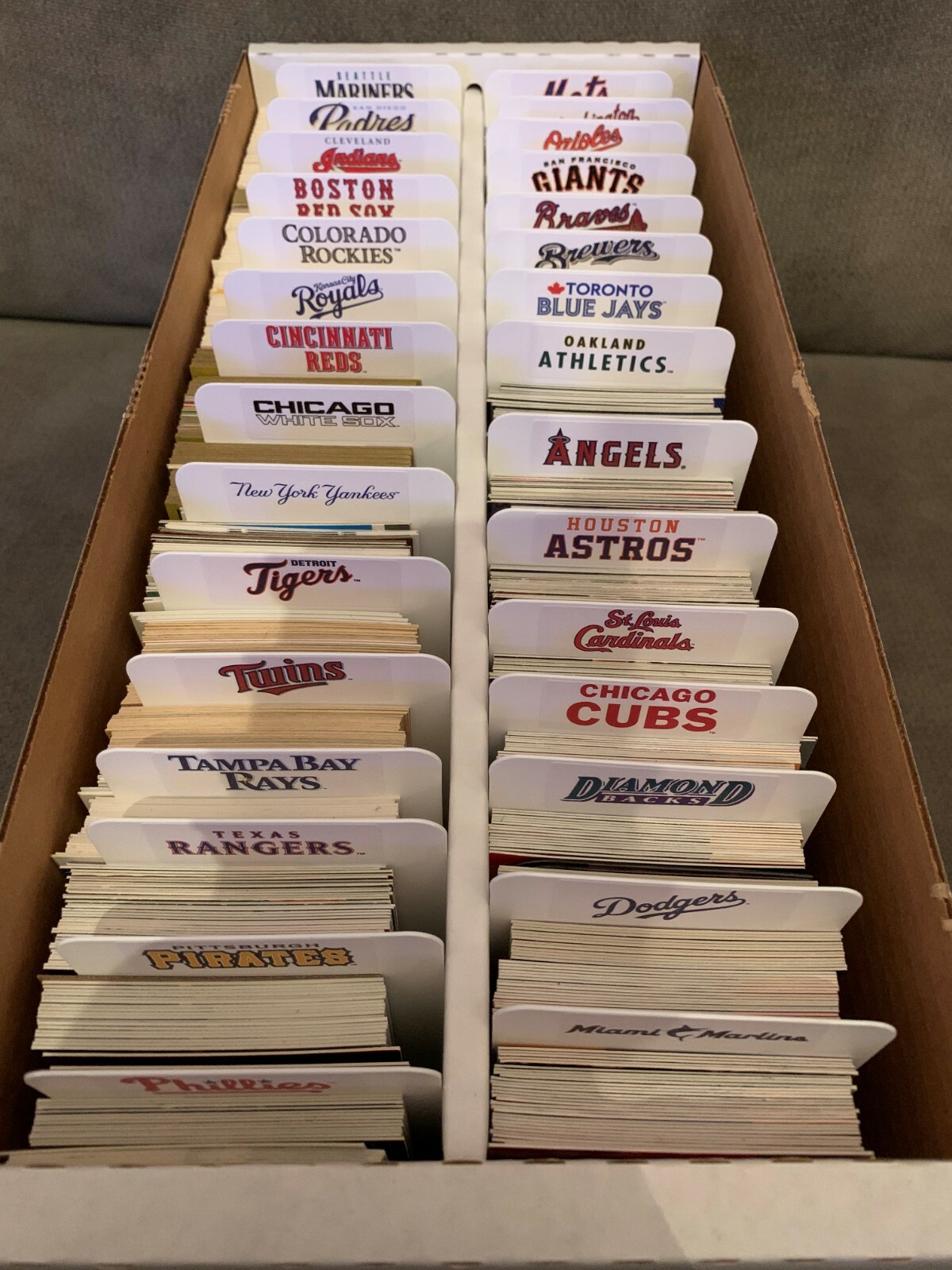 (30) TALL Sports Card Dividers With (30) FREE Customized MLB Wordmark Labels