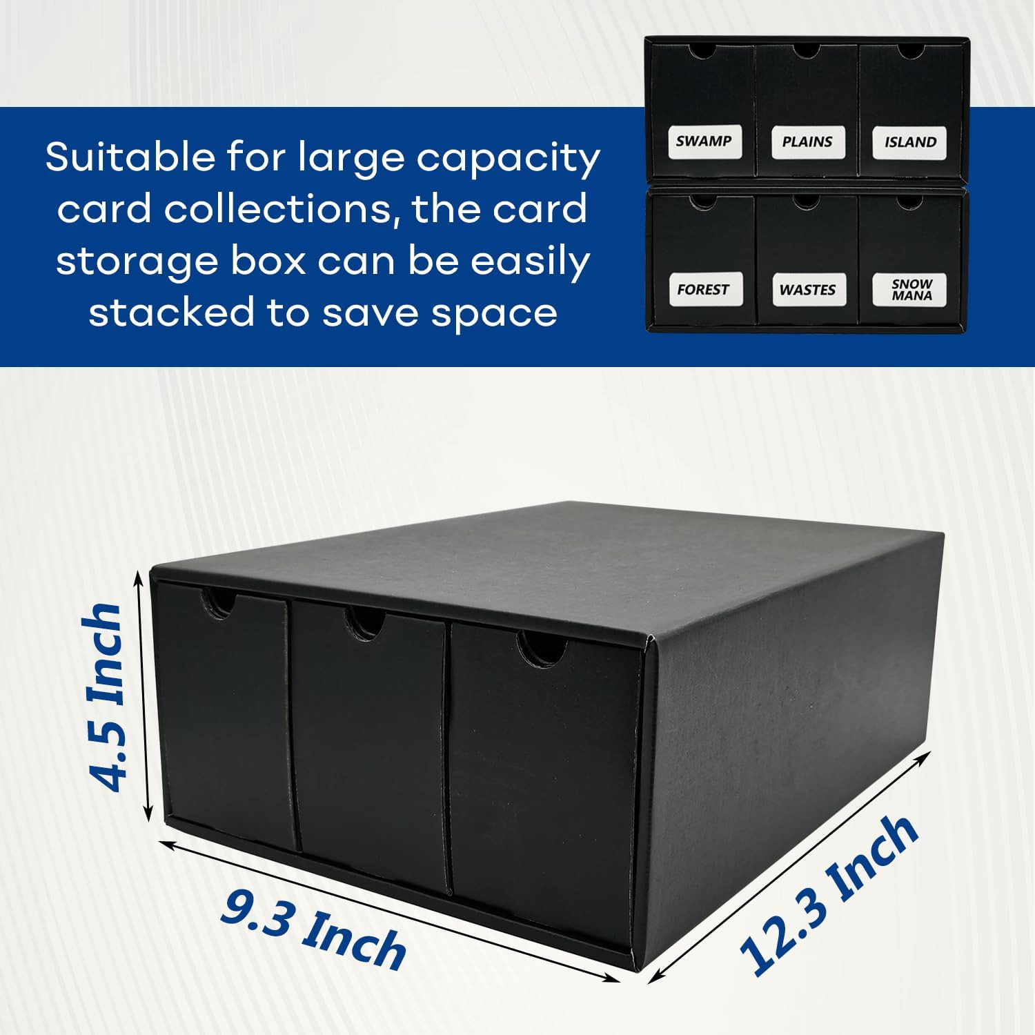 Trading Card Storage Box, Collector Cardboard Card Box with 50 Dividers for MTG