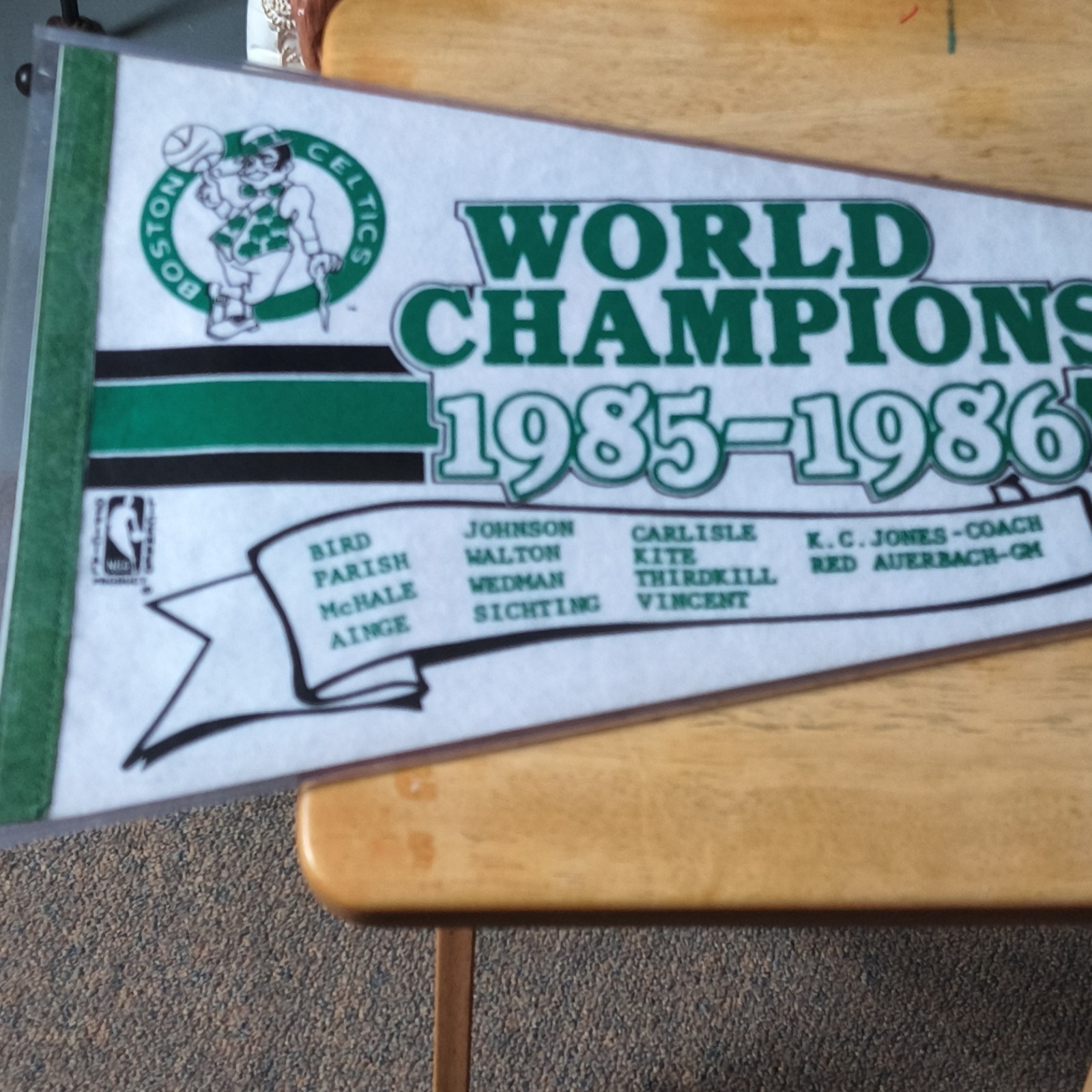 NBA Properties, Inc. Boston Celtics NBA Finals Pennant 1985-1986 World Champions