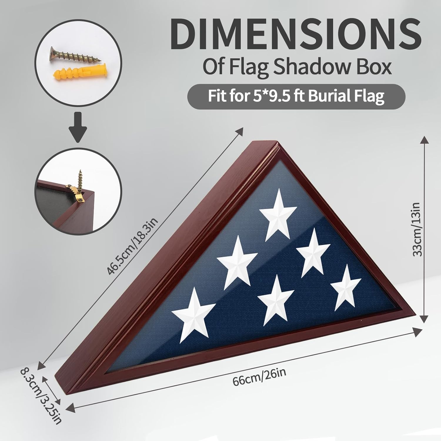 Customizable Wall-Mounted & Tabletop Flag Display Case for Military Tribute