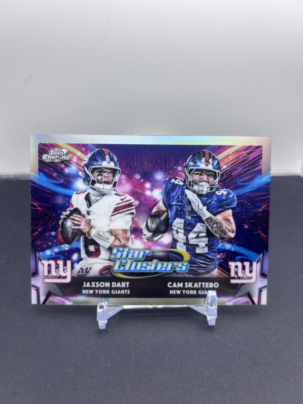 2025 Topps Cosmic Chrome Cam Skattebo Jaxson Dart Star Clusters RC #SC-14 Giants