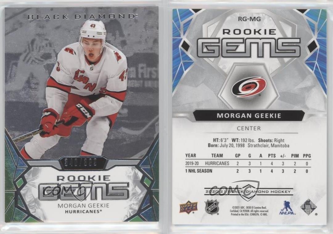 2020 Upper Deck Black Diamond Rookie Gems 340/399 Morgan Geekie #RG-MG RC 14sr