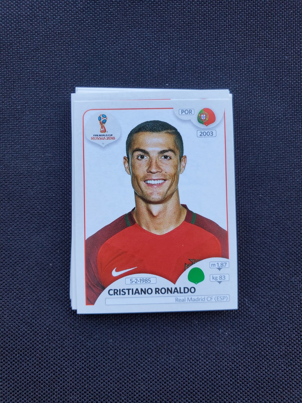 2018 Panini World Cup Russia Cristiano Ronaldo Sticker #130 Portugal New