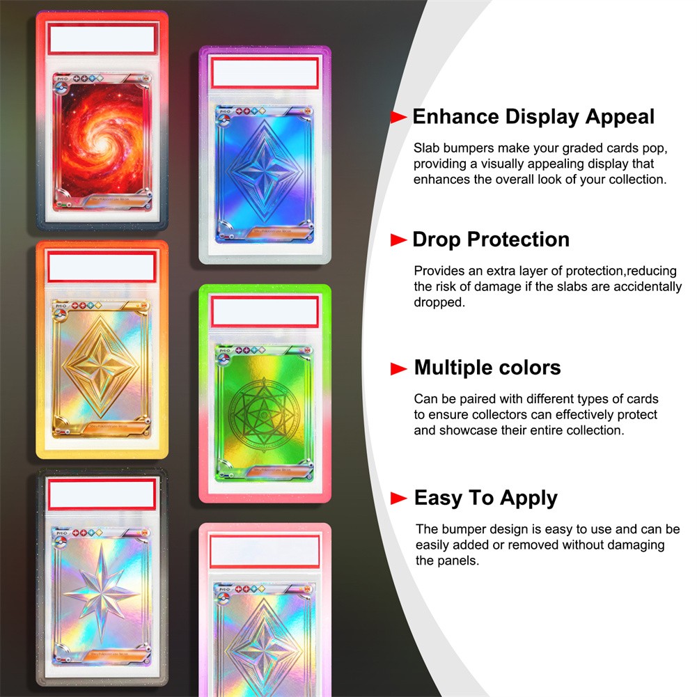 For PSA Graded Card Slab Bumper Guard Protector Skin TPU Stackable Gradient USA