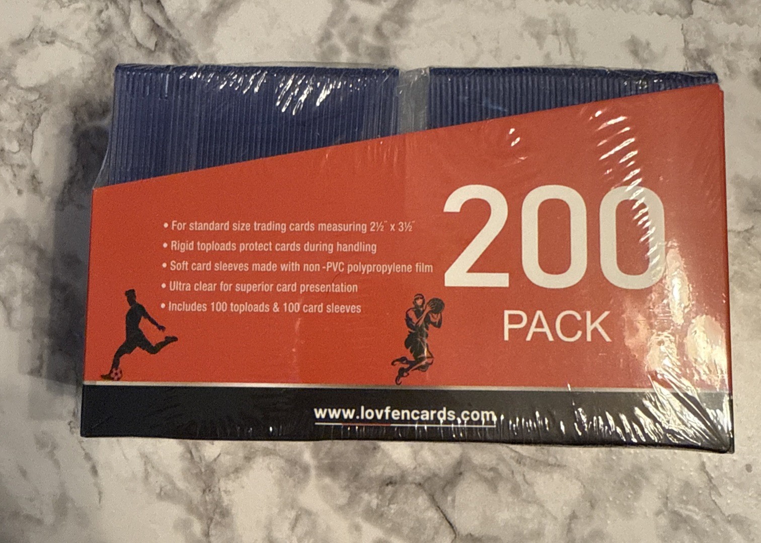 LOVFEN 35PT Trading Card Top Loaders & Sleeves 200 Pack 3×4 Card Protectors