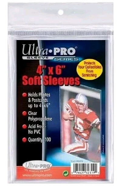 Ultra Pro 4″ x 6″ Pack of 100 Soft Sleeves Clear NEW Post Card & Photo Sleeves