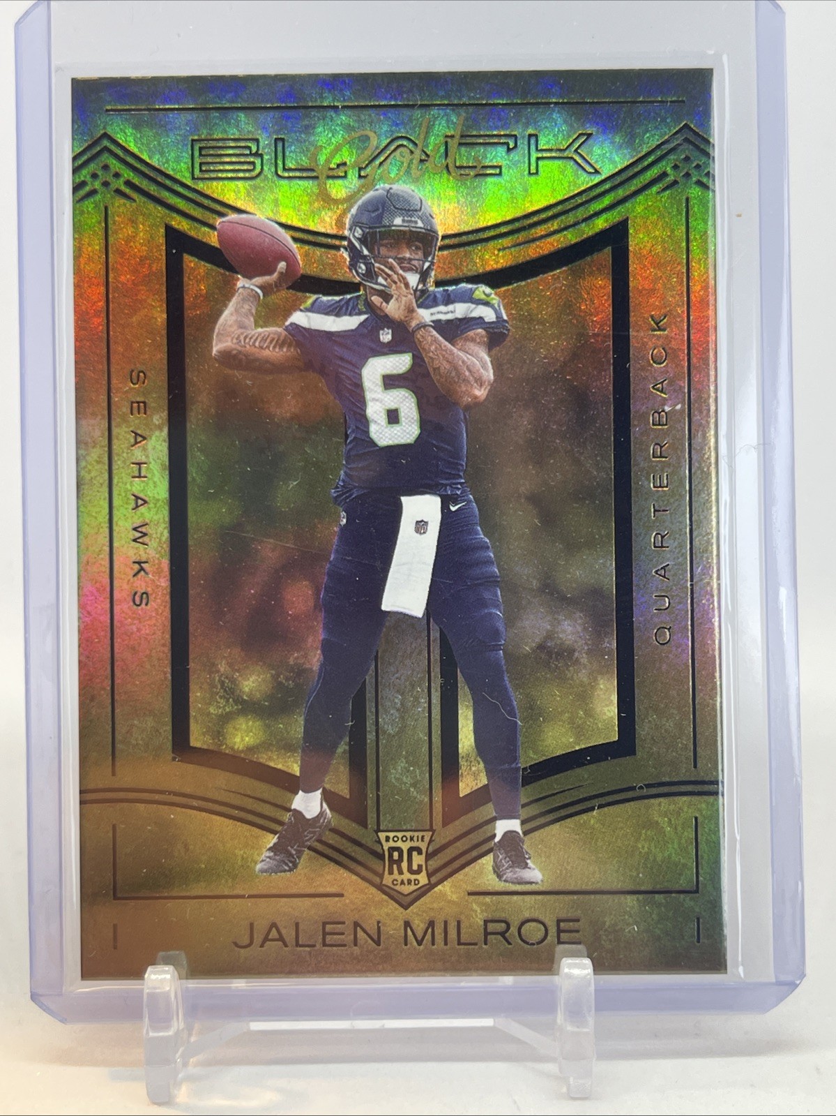 2025 Panini Black Jalen Milroe Black Gold Case Hit SSP! Seattle Seahawks QB RC