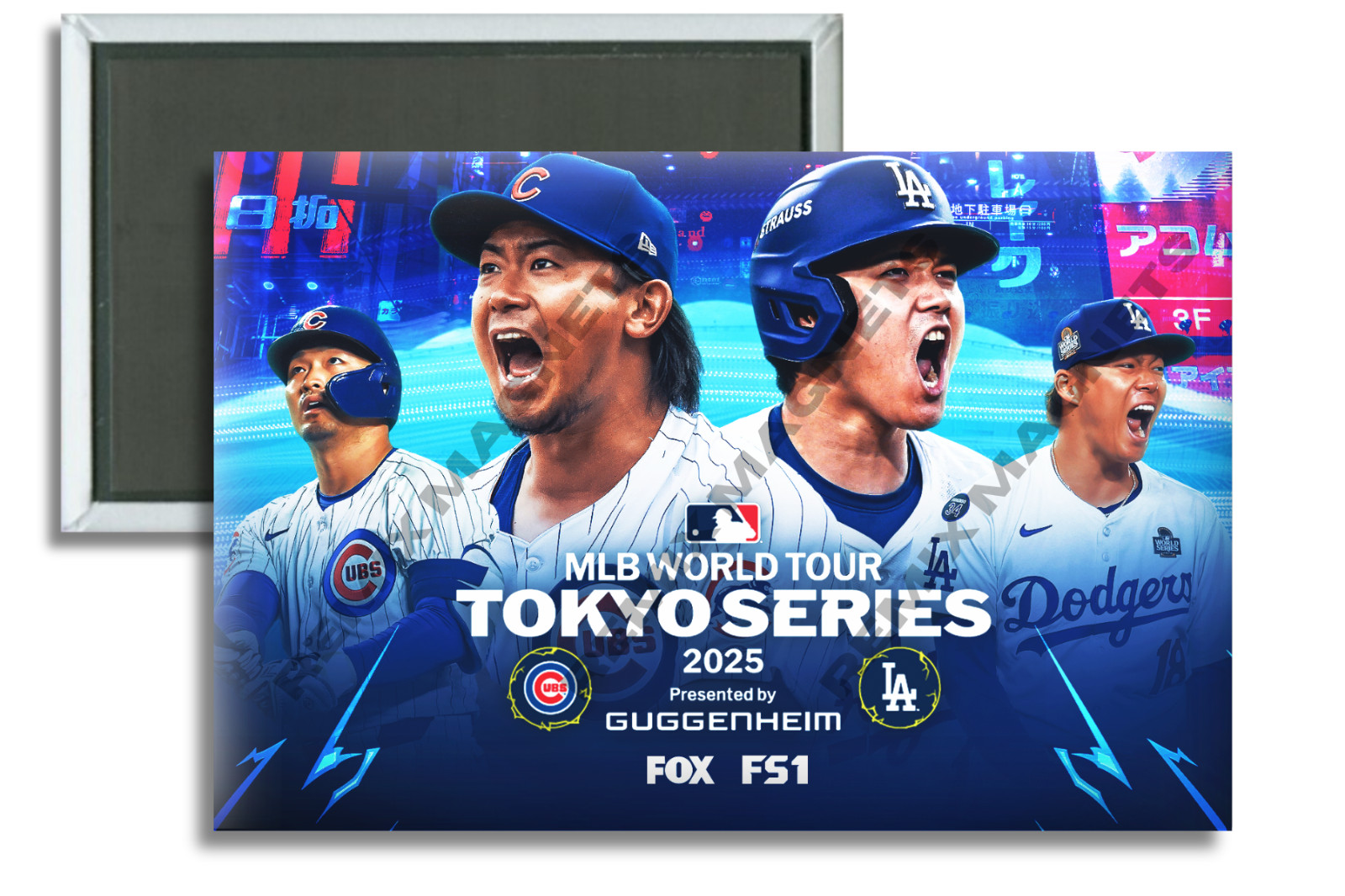 2025 MLB World Tour Tokyo Series Chicago Cubs LA Dodgers 2″ x 3″ Locker Magnet