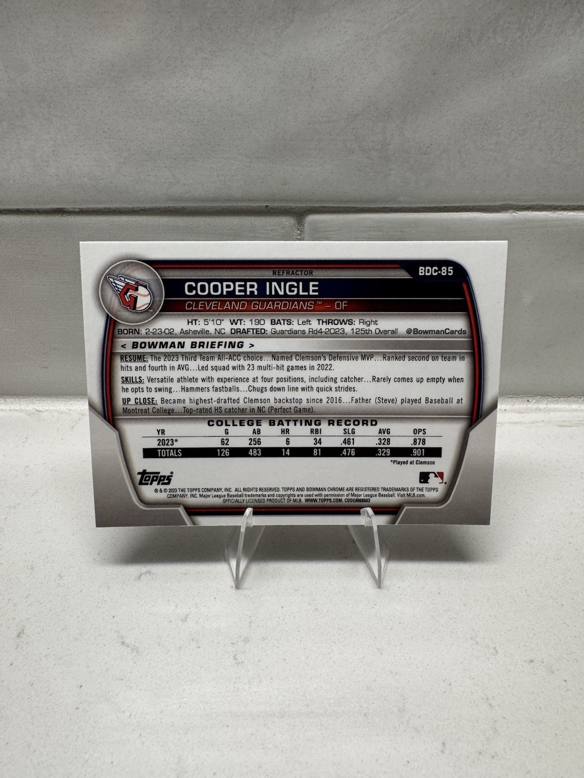2023 Bowman Draft Cooper Ingle 1st Chrome Refractor #BDC-85 Guardians