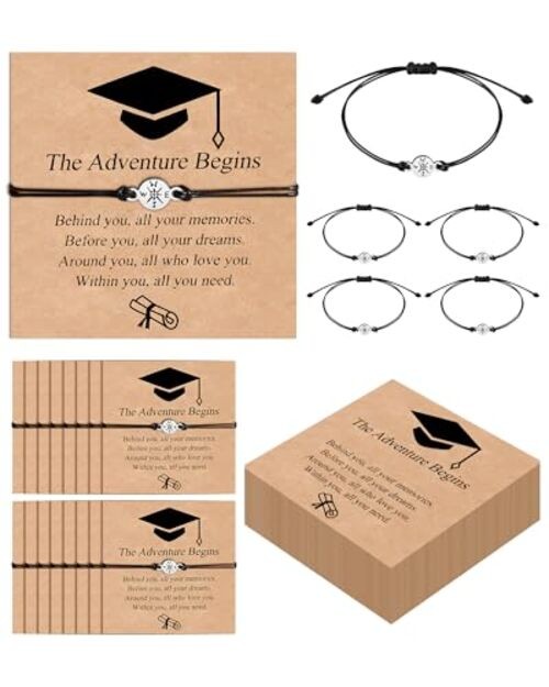 30PCS Graduation Bracelet Bulk Graduation Gifts for Her The Adventure Begins