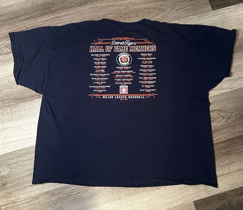 Majestic Detroit Tigers Hall of Fame Members Navy Graphic T-Shirt