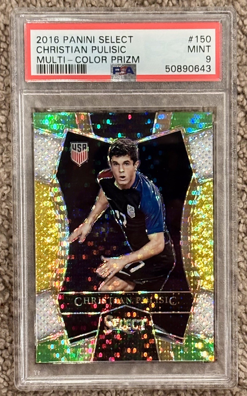 Christian Pulisic ROOKIE PSA 9 Multi-Color Prizm 2016 Panini Select RC USA