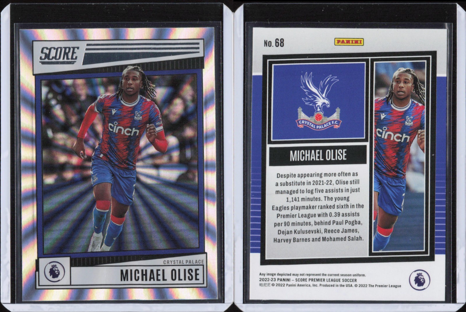 2022-23 Score Premier League Lasers Silver #68 Michael Olise Crystal Palace