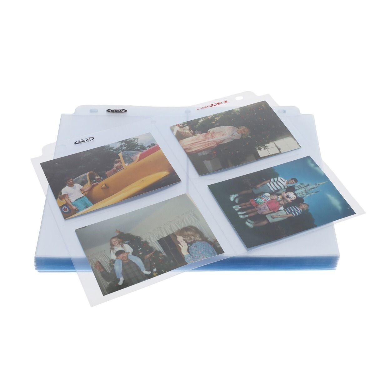 New (7 PK) 4 Pocket Pages BCW LaserWeld Binder Photo Page Protection