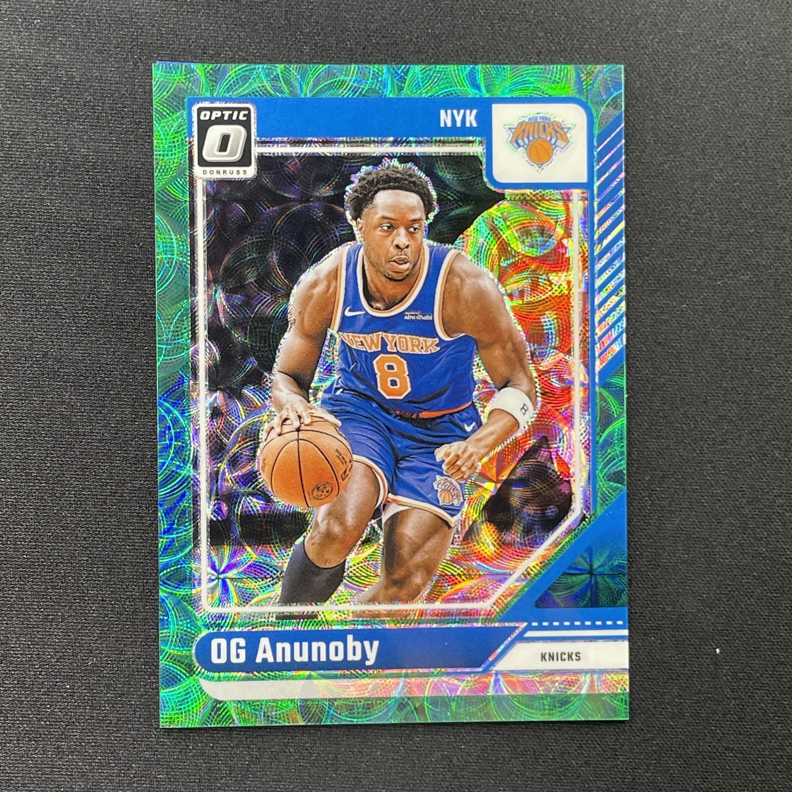 OG Anunoby 2024 Panini Donruss Optic 51 Green International /25 Knicks