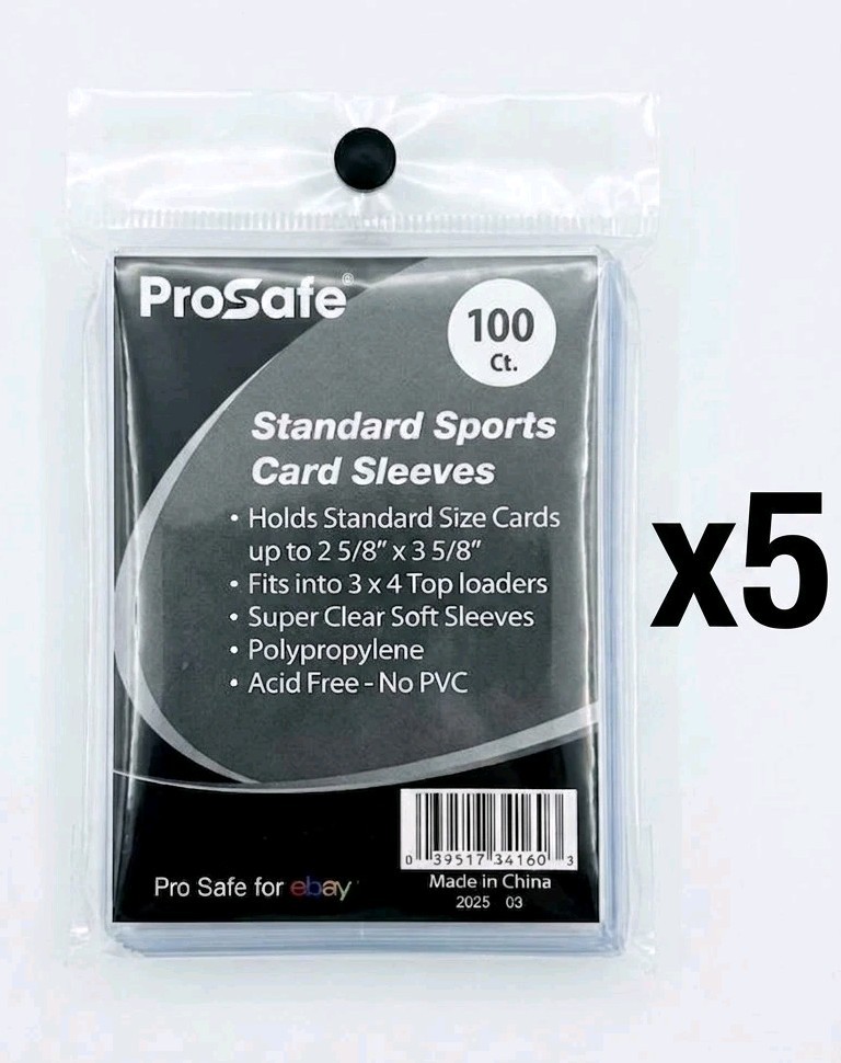 500 Pro-Safe Standard Size Clear Card Penny Sleeves 2 5/8 x 3 5/8(67mm x 92mm)