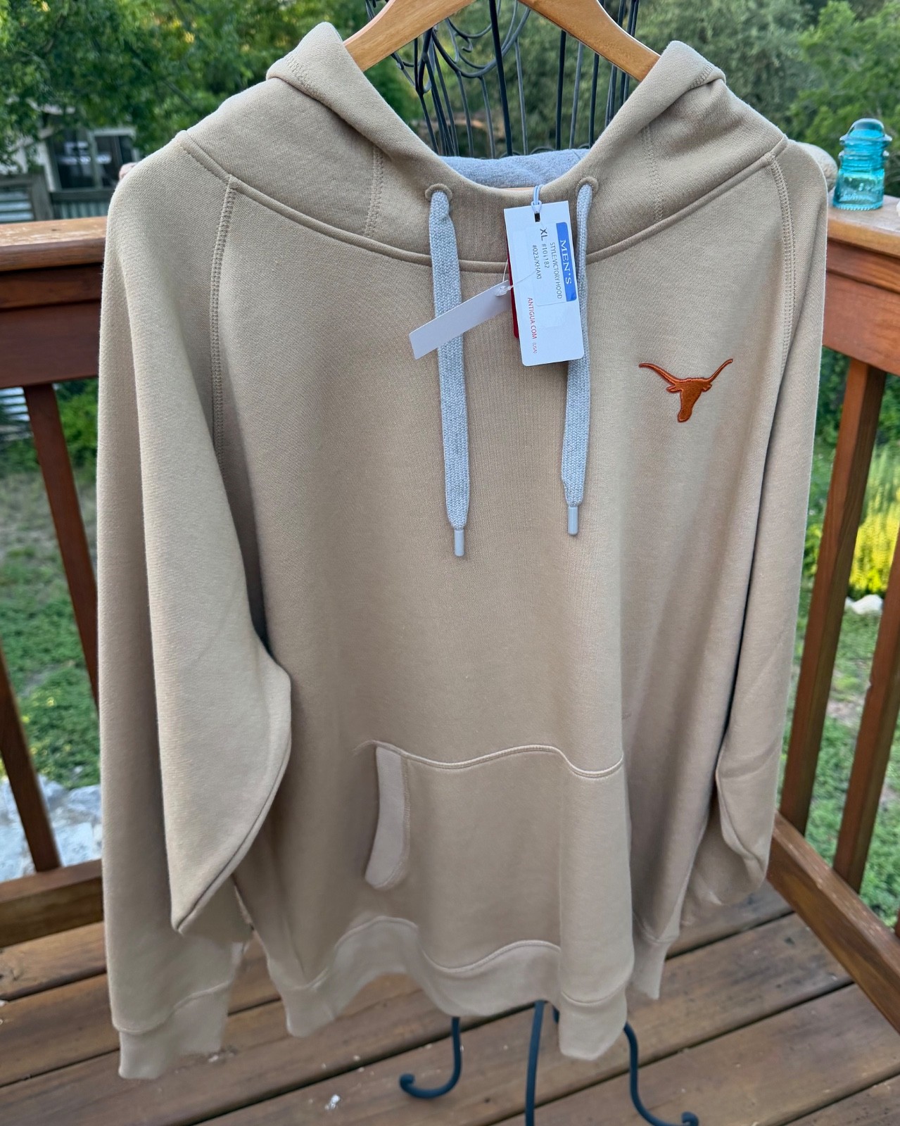 Texas Longhorns Sweatshirt Hoodie Mens XL Khaki Pullover NWT