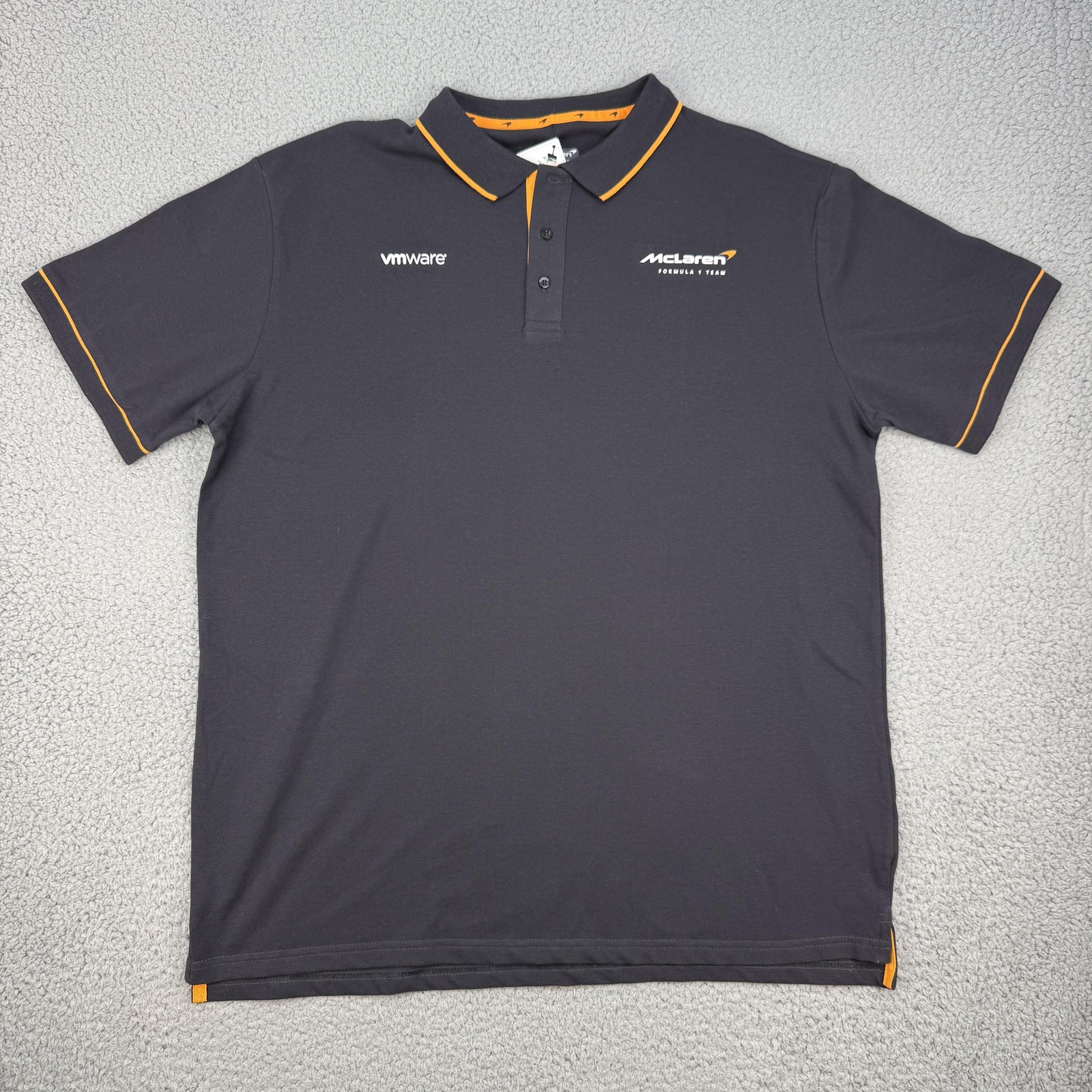 McLaren Formula 1 Team Shirt Mens 3XL Gray Formula 1 Racing Polo Organic Cotton