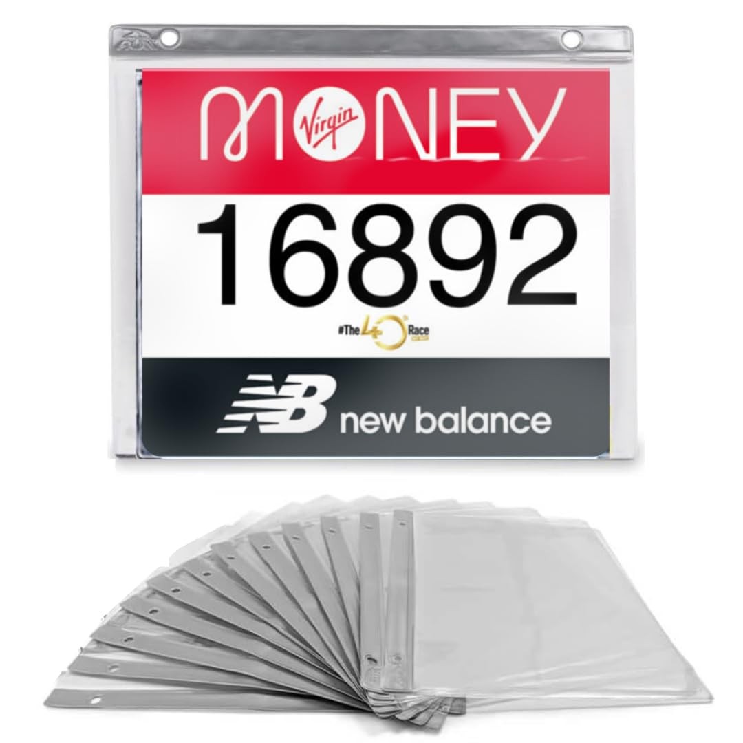 Race Bib Medal Display Sheets 20 Pack – Vinyl Sheet Protector – Vinyl Bib Pou…