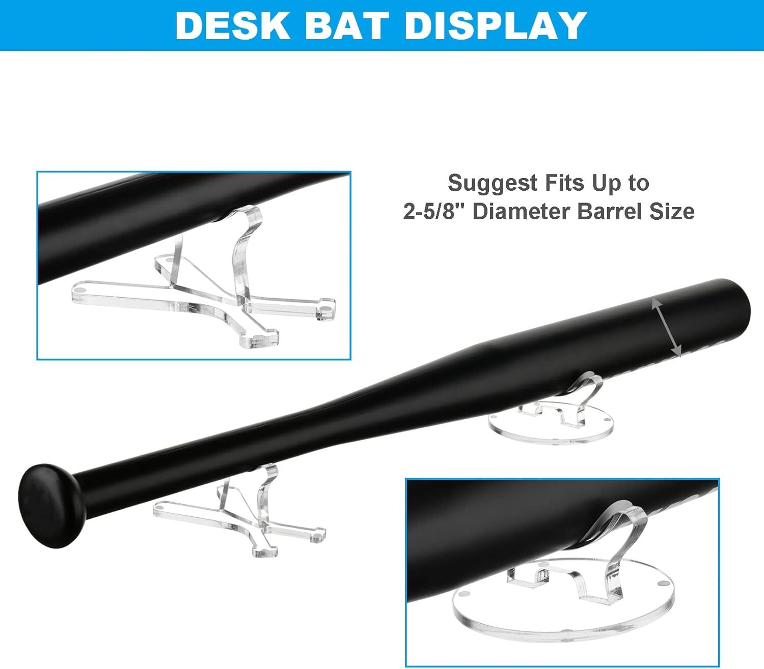 1 Set Desktop Baseball Bat Stand Acrylic Baseball Bat Desk Display Holder Softba