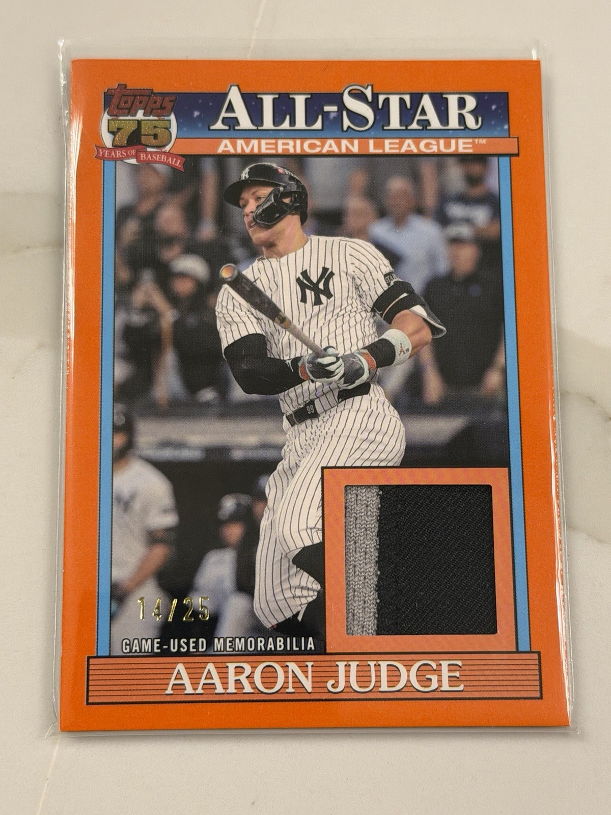 AARON JUDGE Orange /25 Multi-Color Relic Yankees #91ASR-AJ – 2026 Topps Series 2