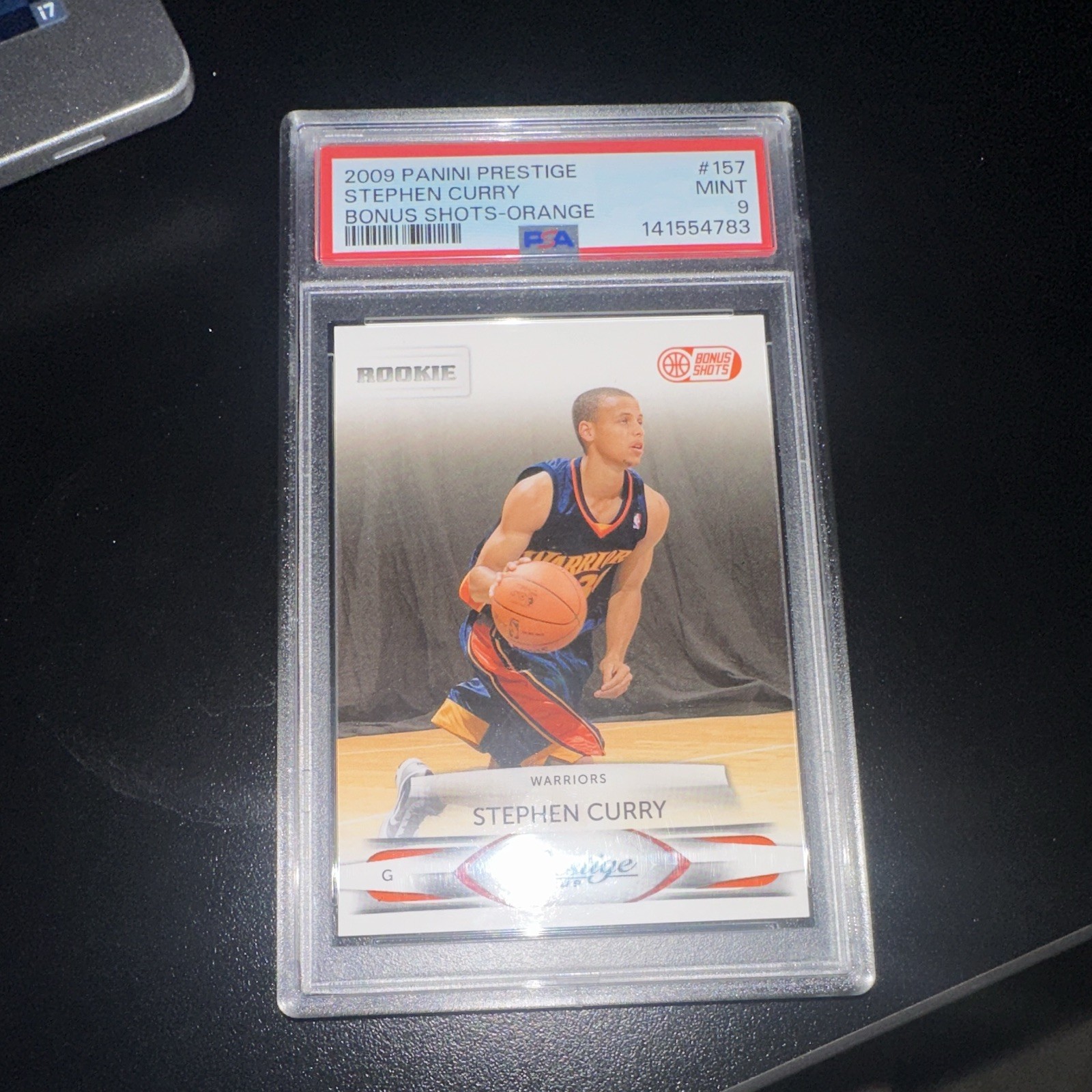 Panini 2009 Prestige Stephen Curry RC Bonus Shots Orange #157 /300 PSA 9