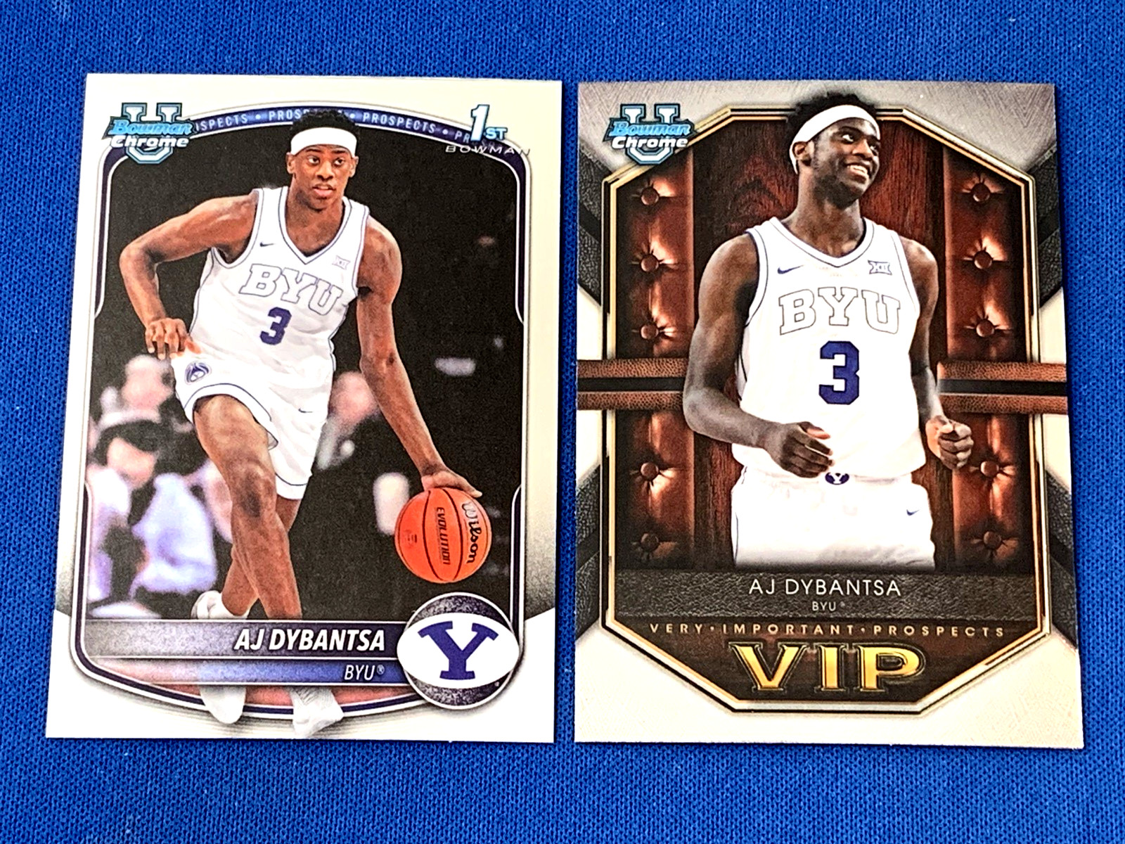 (2) AJ Dybantsa (1st), BYU Cougars, 2025 Bowman Chrome 1st & Insert VIP