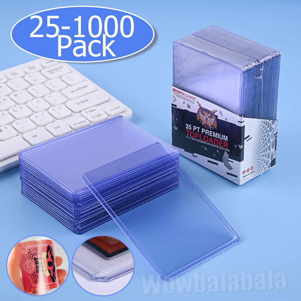 25-1000PCS Premium 35pt 3×4″ Toploaders Sporting Trading Card Holder Top Loaders