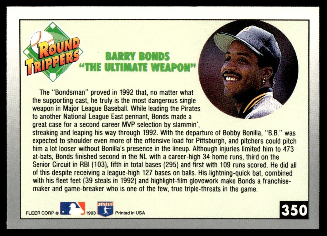 1993 Fleer Barry Bonds #350 *BIN701