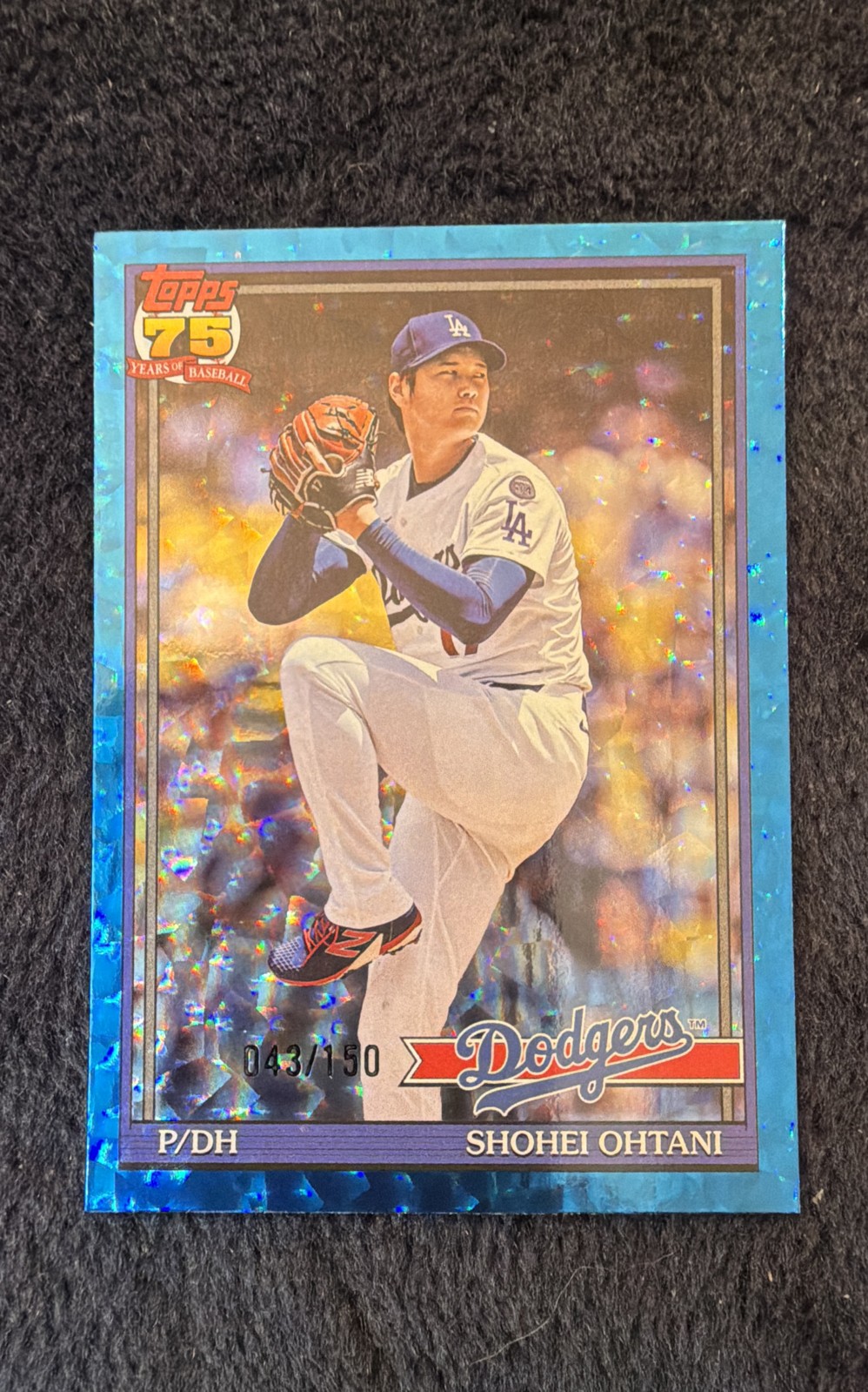 2026 Topps Series 1 – 1991 Shohei Ohtani #T91-100 Blue Crackle Foilboard /150