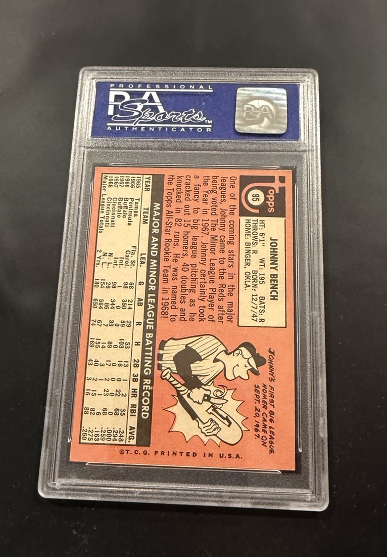 1969 Topps Johnny Bench All Star RC #95 PSA 6 EX-MT