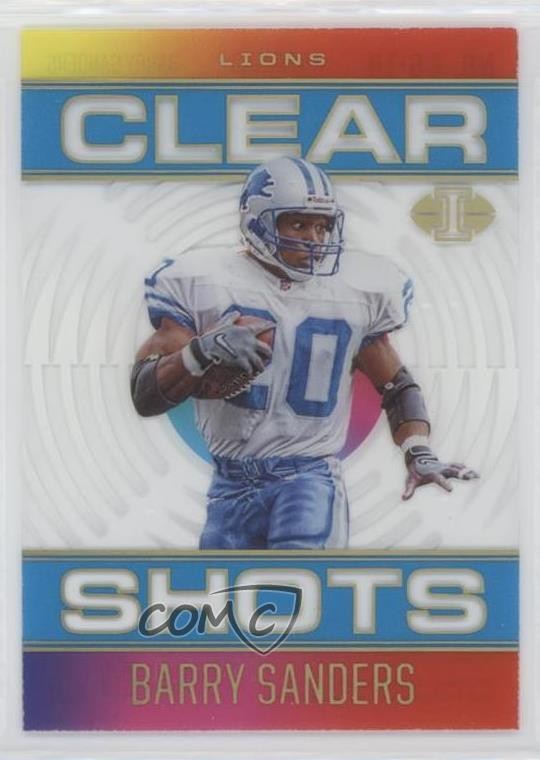 2021 Panini Illusions Clear Shots Light Blue /299 Barry Sanders #CS-14 HOF 0x4v