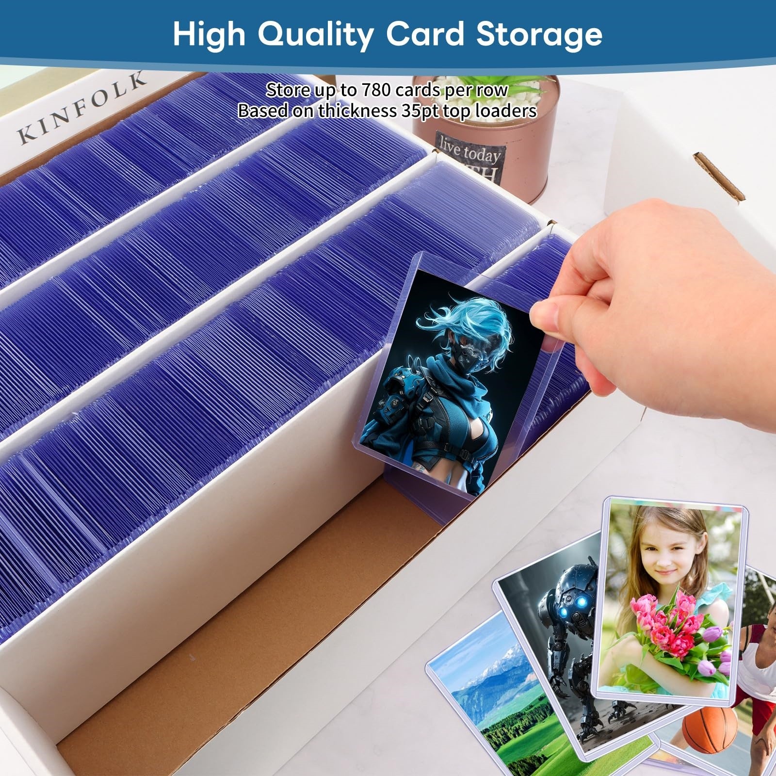 1/2/4 Row Trading Card Storage Box Case Large Capacity Holder For PTCG TCG Cards