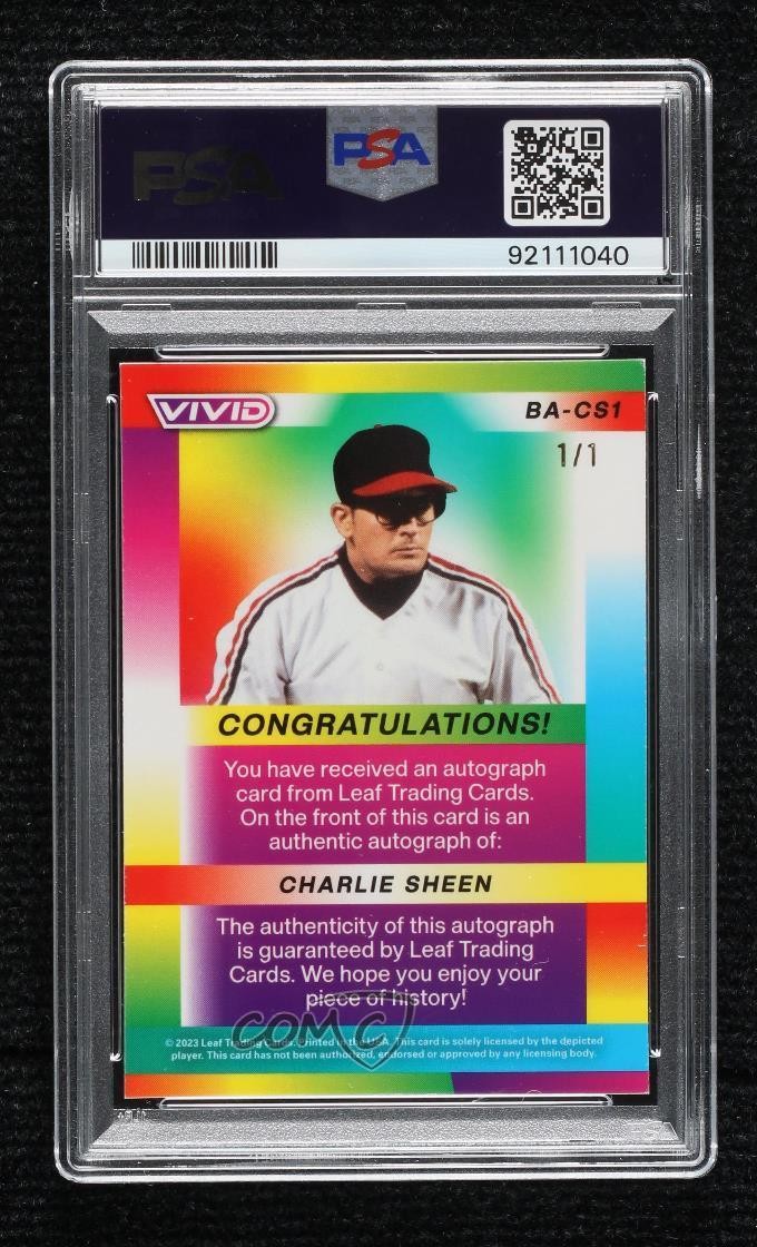 2023 Leaf Vivid IPO Exclusive Red Laser 1/1 Charlie Sheen #BA-CS1 Auto 1s2l