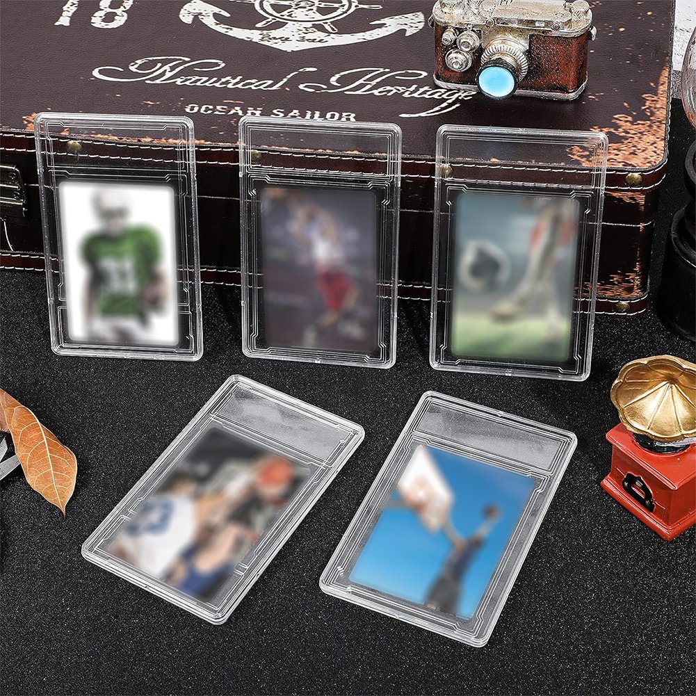 100PCS Trading Cards Protector Case Baseball Card Holders with Label Position