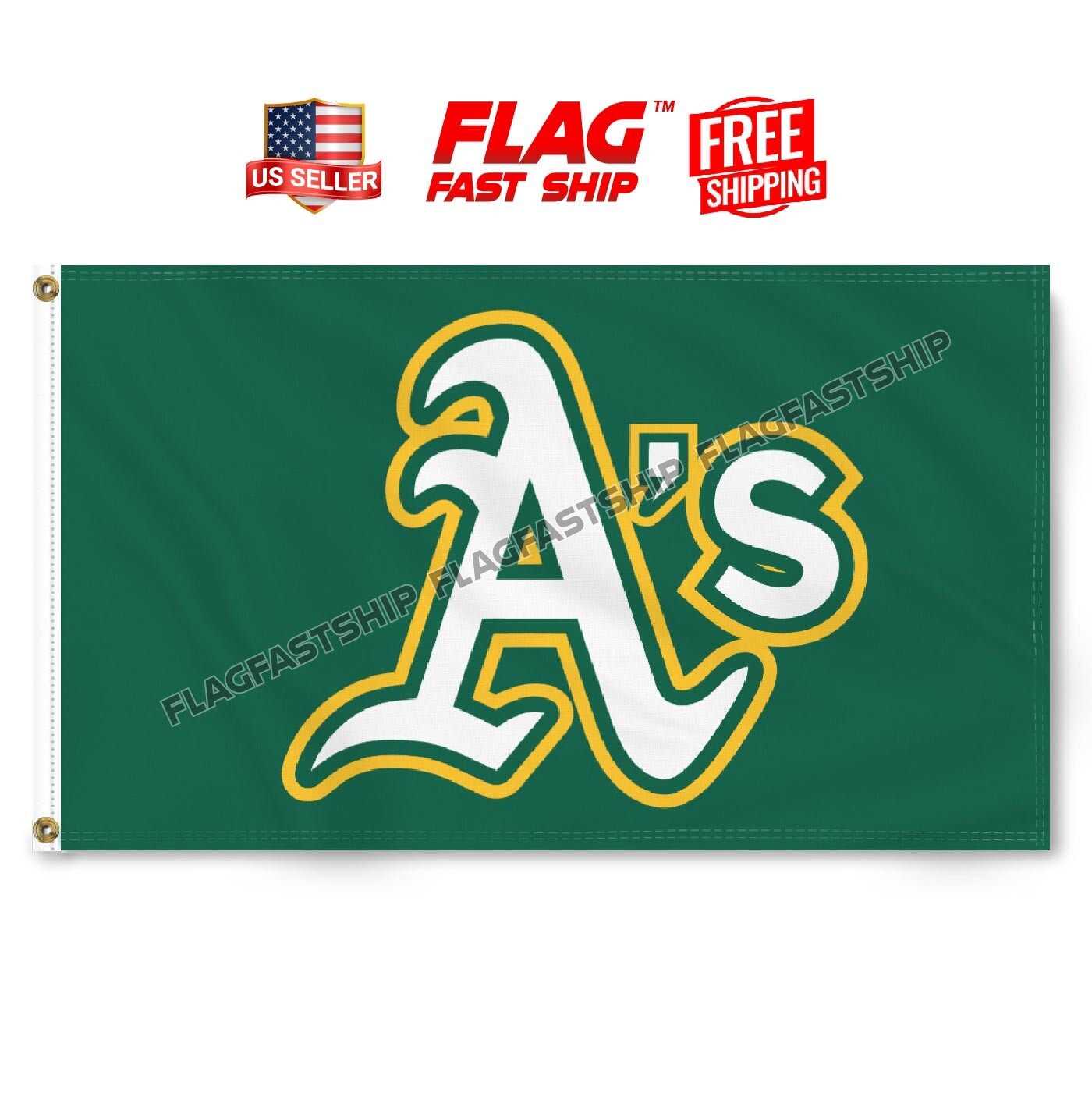 Oakland A’s Athletics 3×5 ft Flag Banner w Grommets MLB Las Vegas FREE Shipping