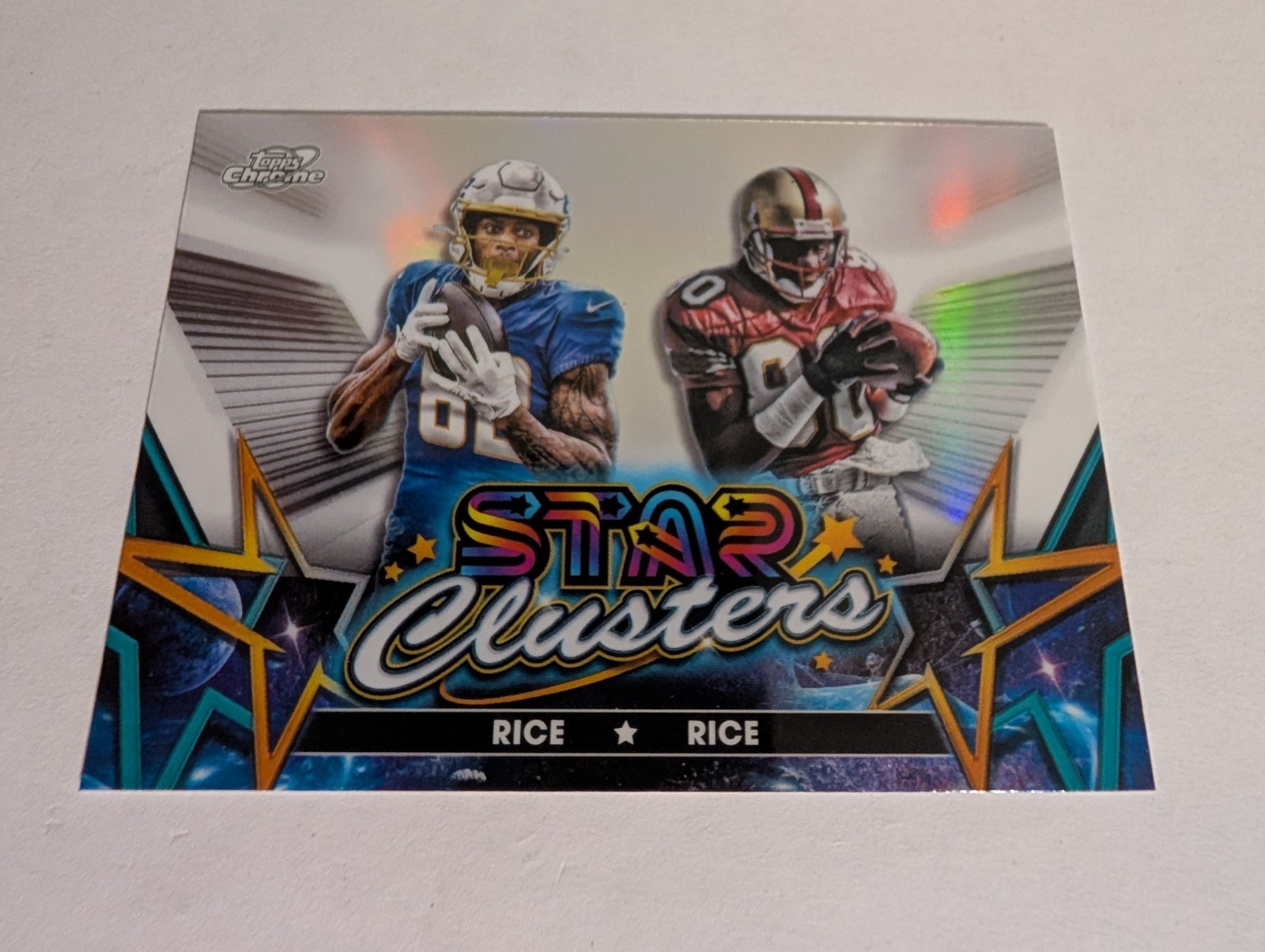 2024 Topps Cosmic Chrome – Jerry Rice, Brenden Rice Star Clusters #SCL-10 (RC)