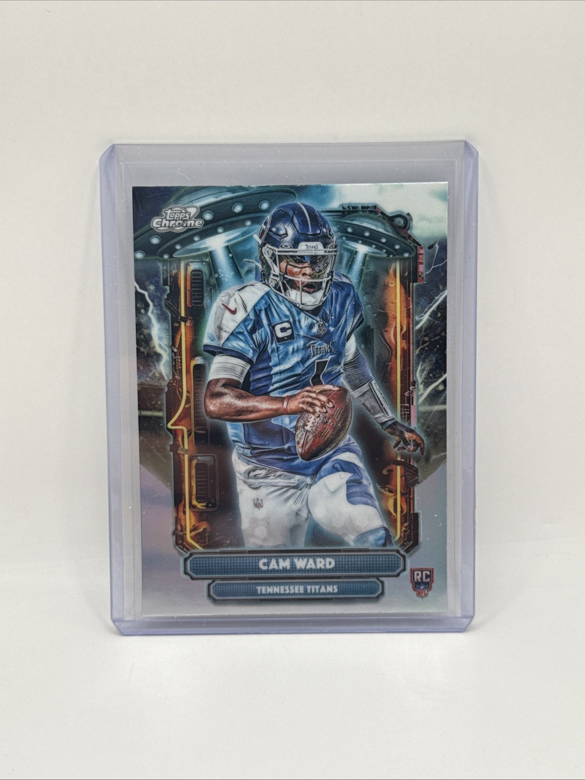 2025 Topps Chrome Cosmic Football Cam Ward ET-1 Extra Terrestrial Refractor