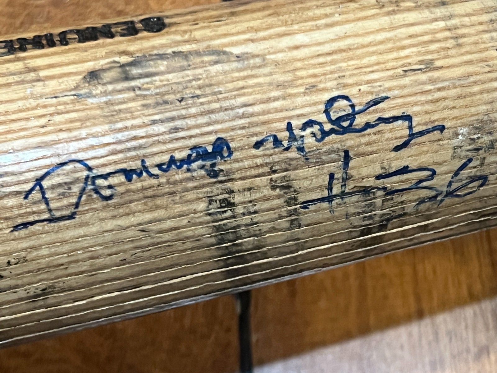 UNKNOWN #36 SIGNED GAME USED LOUISVILLE SLUGGER PRO STOCK Baseball Bat 33.5″