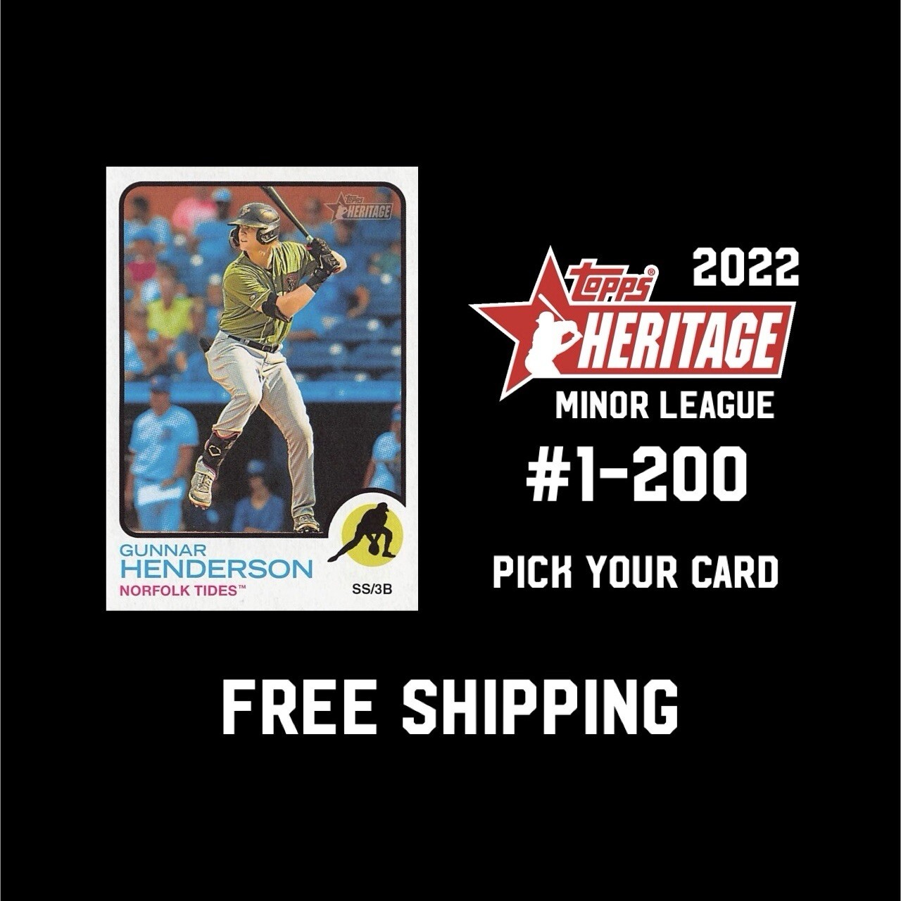 2022 Topps Heritage Minors – Cards #1-200 – You Pick & Complete Your Set (QTY)