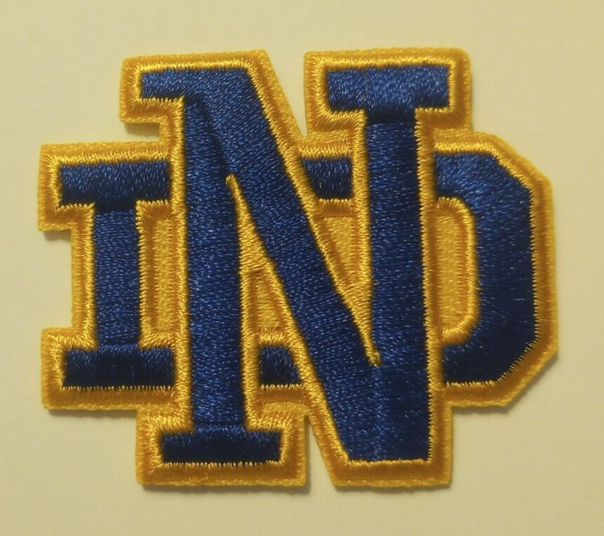 Notre Dame Fighting Irish ND~Embroidered PATCH~2″ x 1 3/4″~Iron or Sew On~NCAA