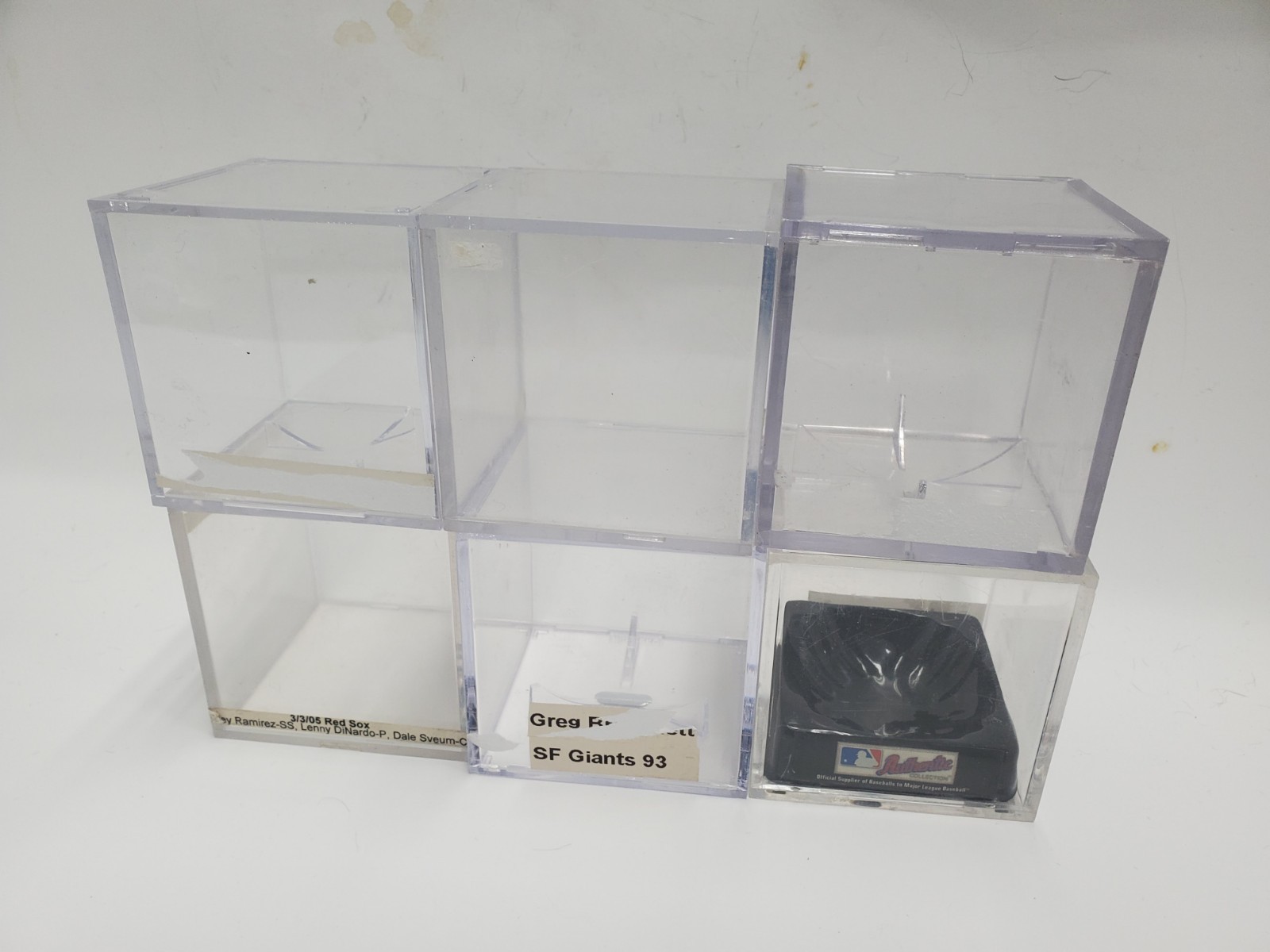6x *used* Baseball Display Cubes Various Brands Lot