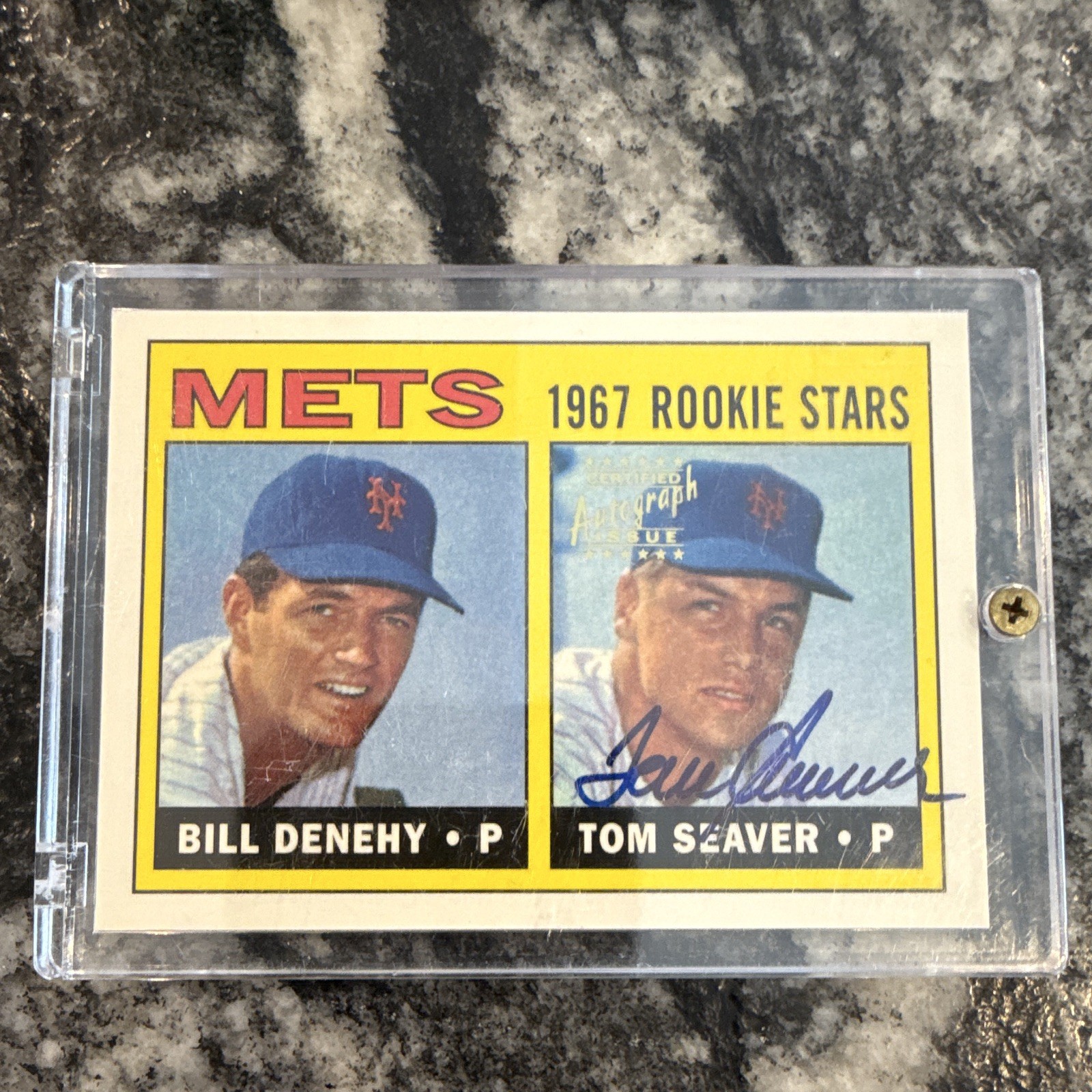 Topps 1999 Stars Reprint 1967 Mets Rookie Stars Bill Denehy Tom Seaver Auto #581