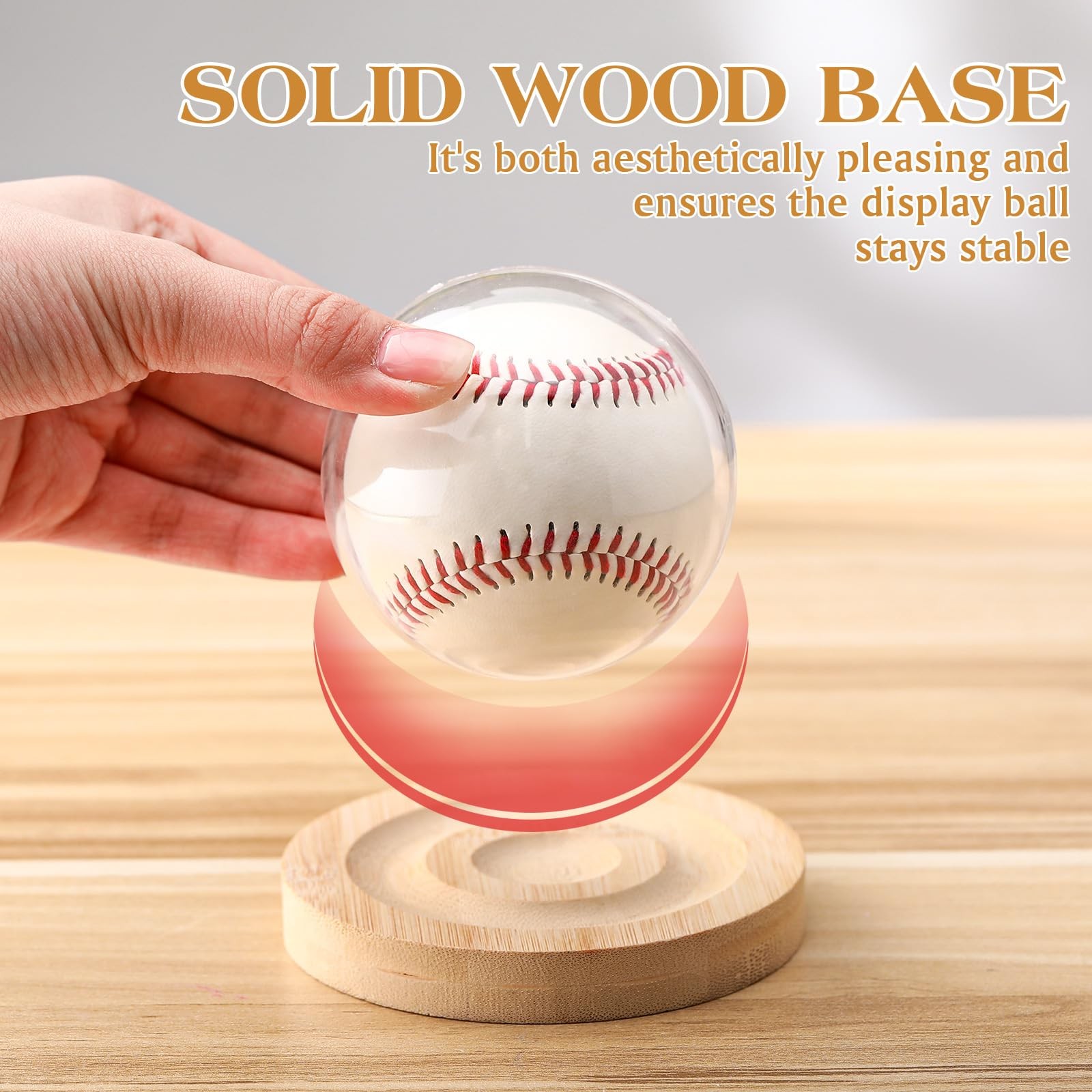 Tasdurian 4 Pack Baseball Display Cases with Wooden Base, Clear Plastic Ball …